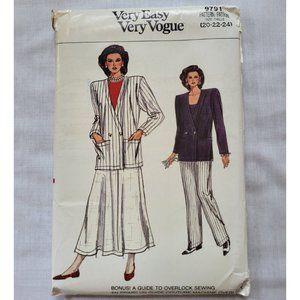 Very Easy Very Vouge Uncut Vtg 90s #9791 Sewing Pattern Jacket, Skirt, Pants